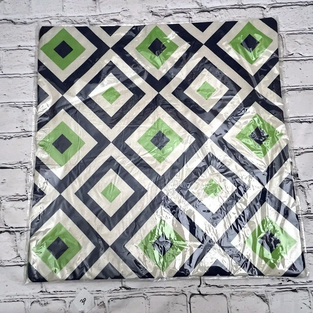 Set of 2 Elephant‎ Diagonal Throw Pillow Covers 17 Inch Square Blue Green New